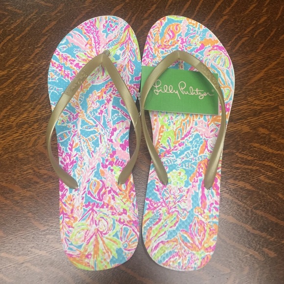 NWT Lilly Pulitzer Scuba To Cuba Flip Flops
