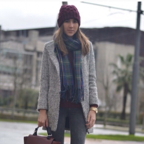 Oversized Houndstooth Topper Coat