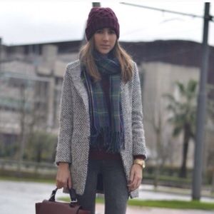 Oversized Houndstooth Topper Coat