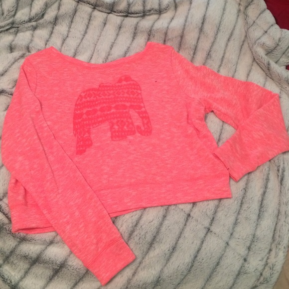 Bright orange sweatshirt