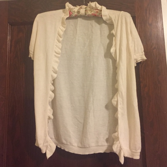 J.CREW summer cardigan: short sleeves, open front.