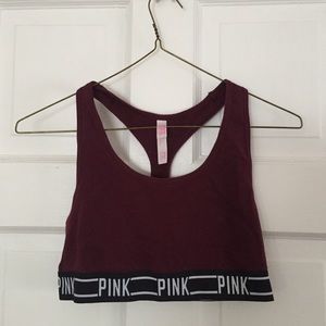 Victoria's Secret PINK Sports Bra in Maroon