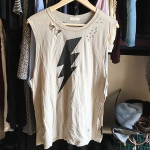 Angl beige muscle tank top