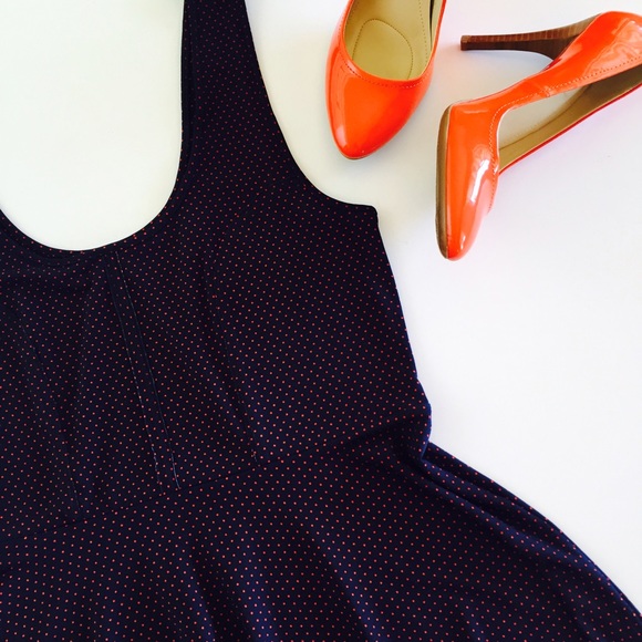 Free People Dresses & Skirts - FP navy and red polka dot dress