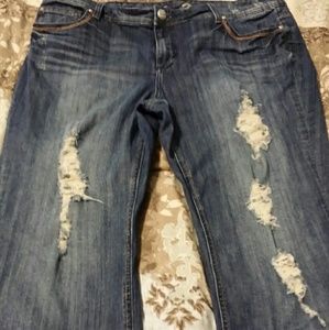 Destressed jeans