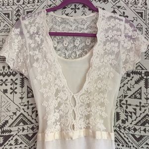 Thistlepearl Off- White Maxi Dress