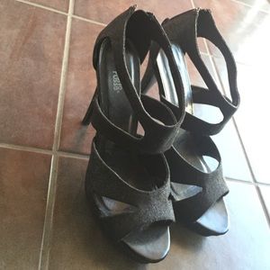 Black strappy heels