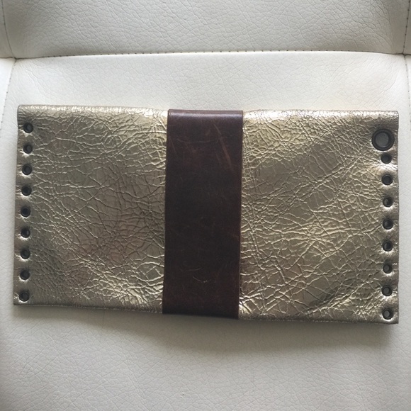 Gold & brown clutch - Picture 2 of 4