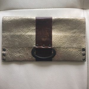 Gold & brown clutch