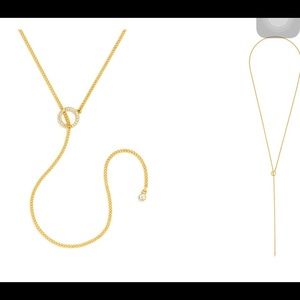 Baublebar NWT Gold Enigma long chain lariat w/pave