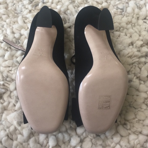 MiuMiu 85MM Bow T-strap Peep - Picture 3 of 4