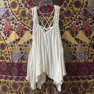 Strappy white flowy tank top