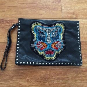 Zara Lion leather Clutch