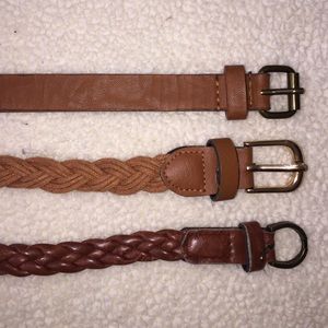 3 skinny brown belts❤️