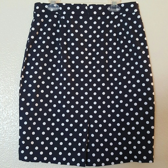 J. Crew Blue and White Polkadot Pencil Skirt - Picture 3 of 4