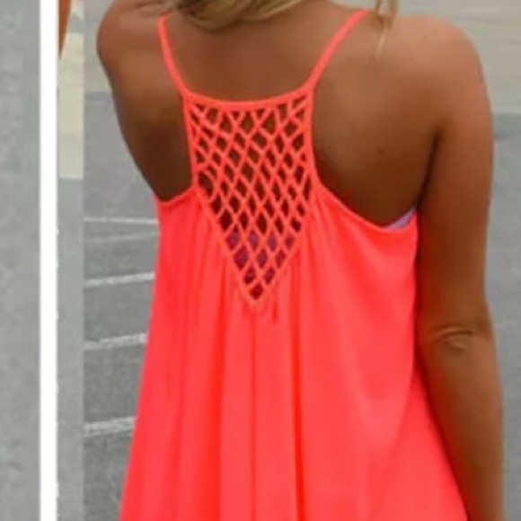 New Neon orange summer dress - Picture 3 of 3