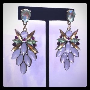 White Statement Earrings