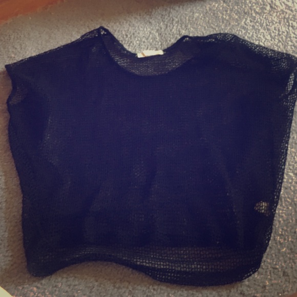 Black mesh top
