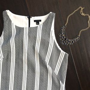 Ann Taylor Black & White Striped Dress