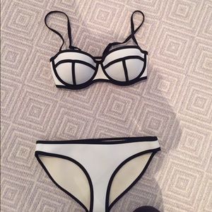 White and black triangl bikini