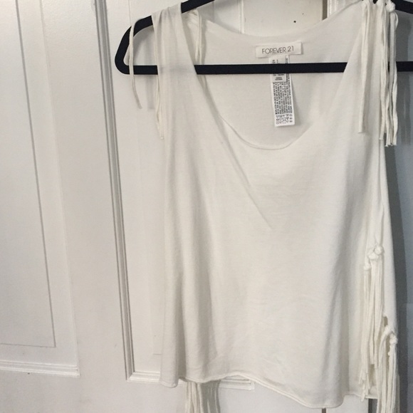 White fringe muscle Tank