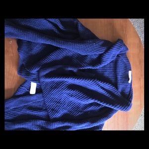 blue cardigan