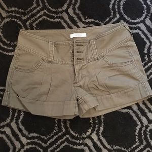 Express Olive Green Cuffed Shorts