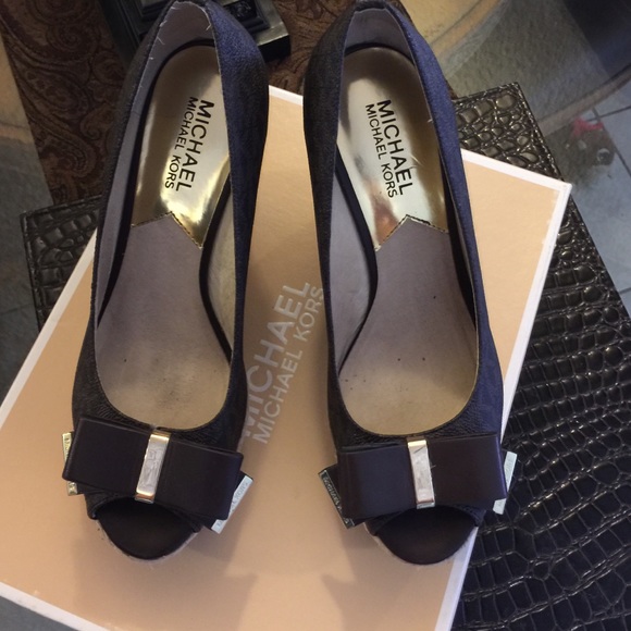 Michael Kors peep toe wedges