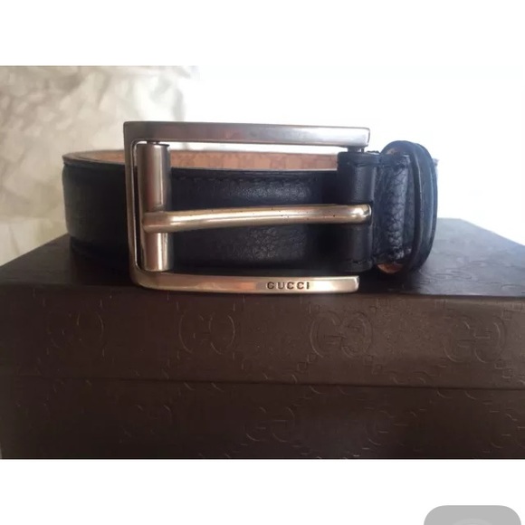 New Auth Gucci blue leather men belt