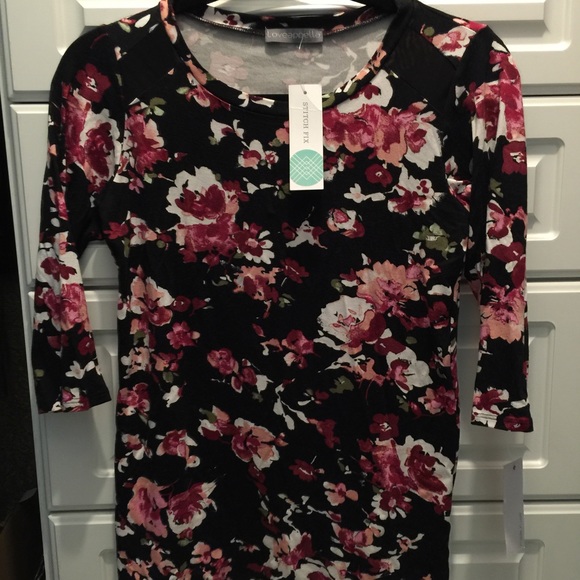 Stitch Fix Loveappella Mesh Detail Knit Top