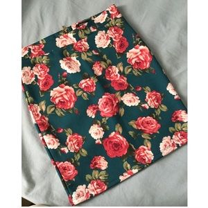 Floral Bodycon Skirt