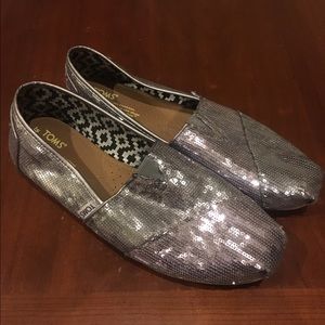 Sparkly Toms slip ons