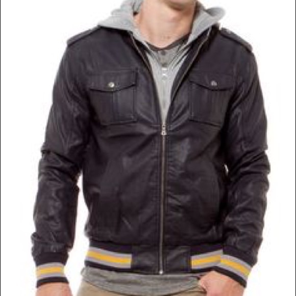 Foreign Exchange Blue Leather Jacket