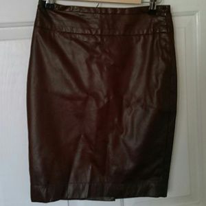 The Limited Faux Leather Skirt - Burgundy