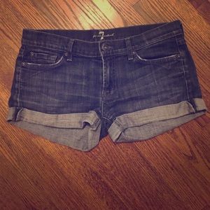 7 for all mankind roll up jean shorts