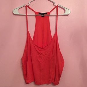 Racer back crop top coral