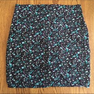 Floral print bodycon skirt