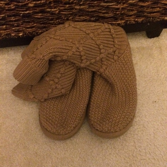 UGG Tan Classic Argyle Knit Boots