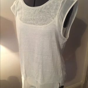NWOT Ann Taylor White Sheer Tee