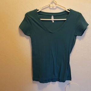 Teal v-neck top