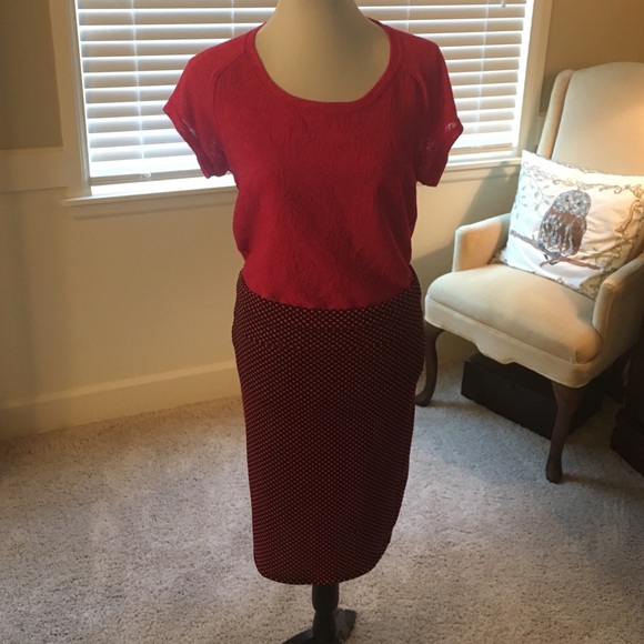LulaRoe Cassie skirt and Nordstrom Gibson Top