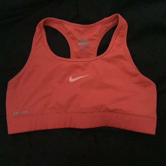 Orange nike sports bra