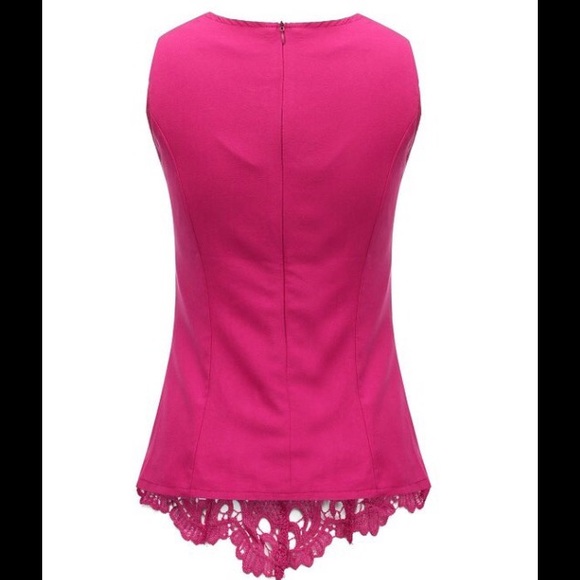 ๐Host Pick!๐ Sale! Lace front peplum top in Rose - Picture 2 of 4