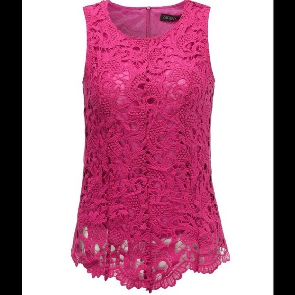 ๐Host Pick!๐ Sale! Lace front peplum top in Rose - Picture 3 of 4