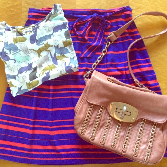 Gap Striped Skirt With Pockets
