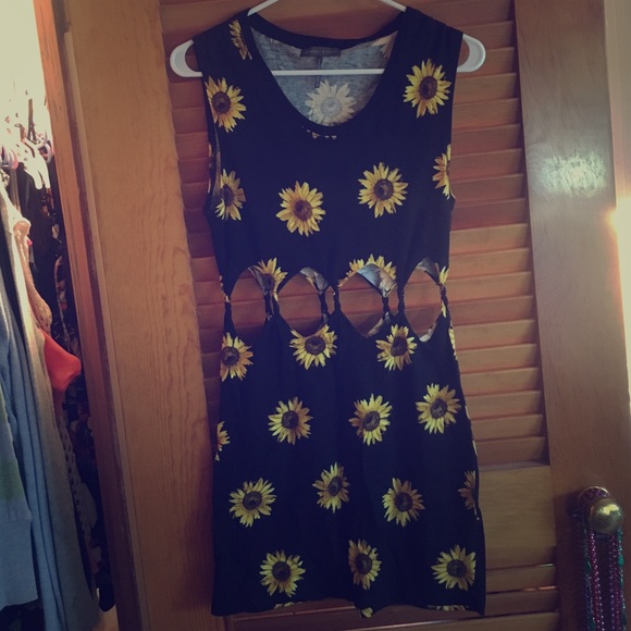 Sunflower cutout dress
