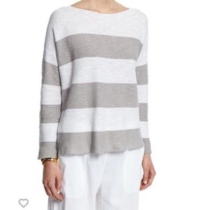 Eileen Fisher long-sleeved striped box top