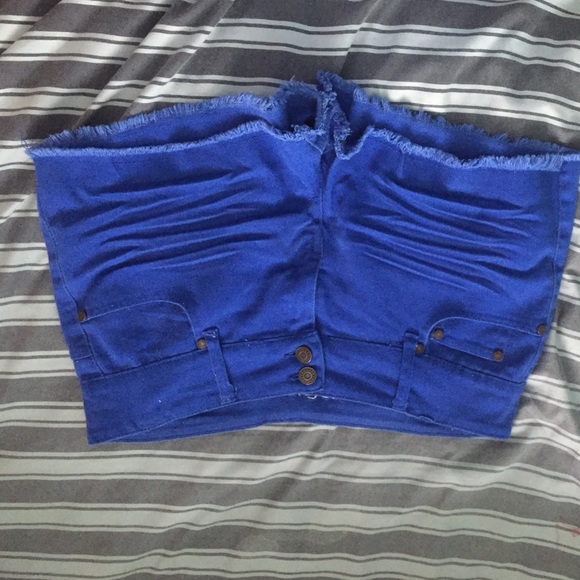 Royal blue mid rise shorts