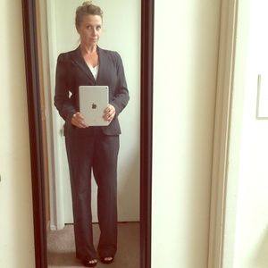 Calvin Klein women's pin stripe suit.  Dark gray