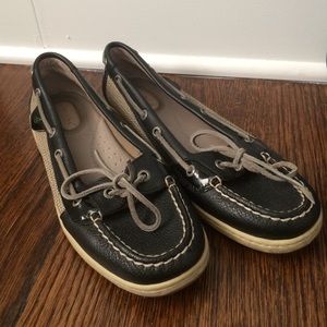 Black and Tan Sperry Topsiders